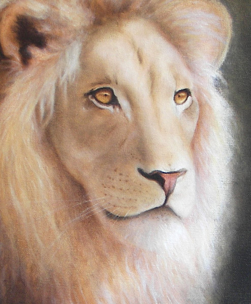 Lion, Oils, 16x20, 2006.