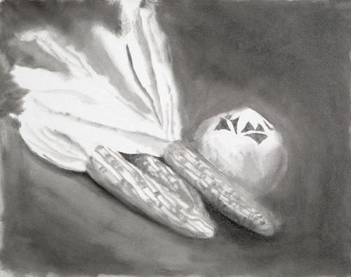 Indian Corn, Oils, 9x12, 2007.