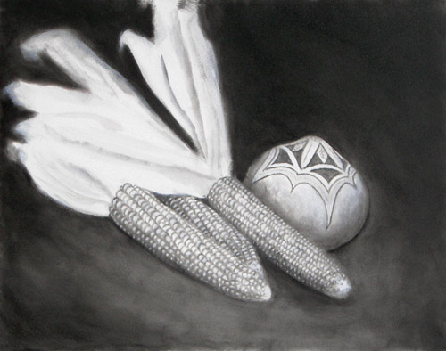 Indian Corn, Oils, 9x12, 2007.