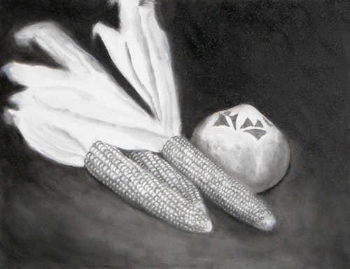 Indian Corn, Oils, 9x12, 2007.