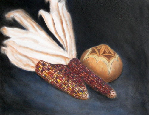 Indian Corn, Oils, 9x12, 2007.