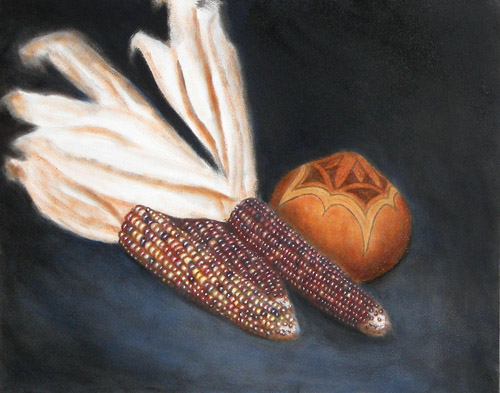 Indian Corn, Oils, 9x12, 2007.