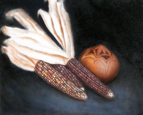 Indian Corn, Oils, 9x12, 2007.