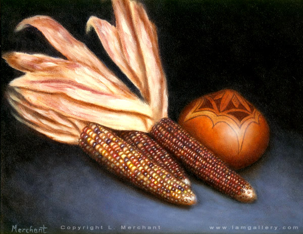 Indian Corn, Oils, 9x12, 2007.