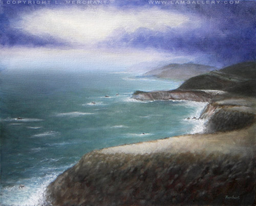 Cloudbreak Over Bixby Bridge, Oils, 16x20, 2008.