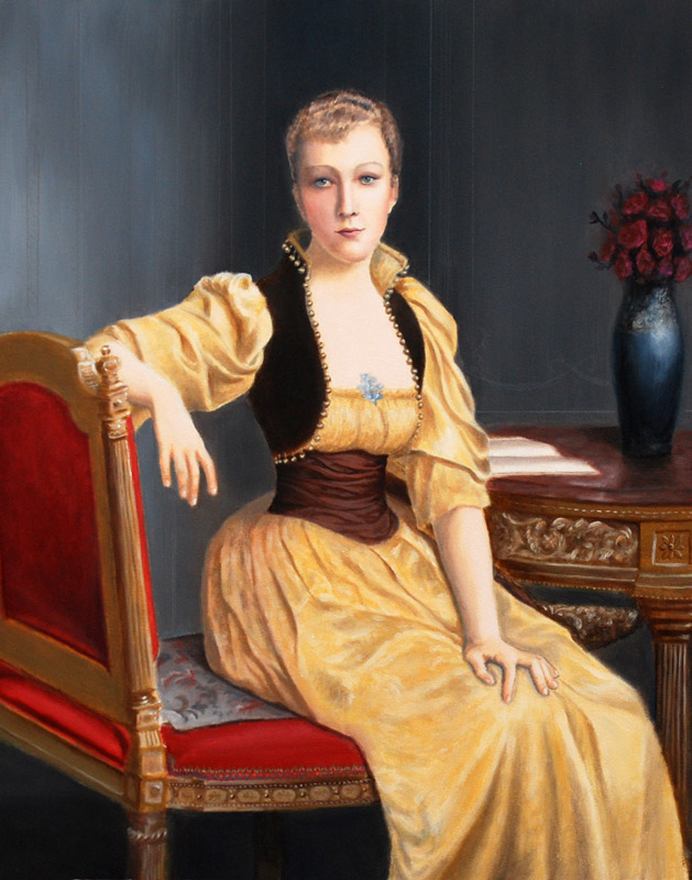 Portrait of Lady Maxwell Study, Oil, 2009.