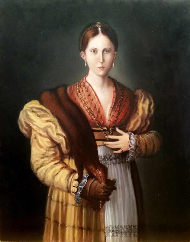 Study of Parmigianino - Portrait of Antea, Oil, 2015.