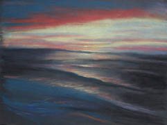 Sunset at Garrapata Beach, Soft Pastel on Black Paper, 9x12, 2006. 2nd Place, Bronze, HVAA - September 2006