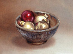 Bowl of Ornaments, Oil on Panel, 2007.