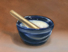 Mortar and Pestle, Oil on Panel, 2007.