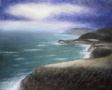 Cloudbreak Over Bixby Bridge, Oils, 16x20, 2008.