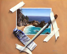 Reflections on Big Sur, Oils, 8x10, 2008.