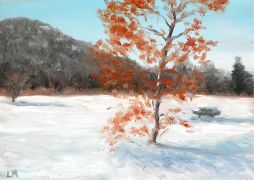 Tree in the Snow, Oil on Panel, 2008.
