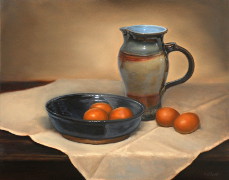 Eggs and Pitcher, Oil on Panel, 11x14, 2012.