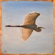 Soaring - Great Egret, Oil on Stone, 2013.