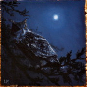 Night Owl, Oil on Stone, 2013.